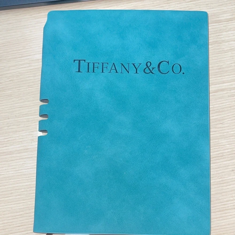 TIFFANY & CO. Suede Leather Notebook & Pen